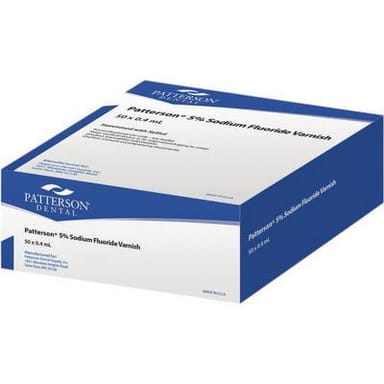 Patterson® 5% Sodium Fluoride White Varnish- 50/:Pkg 